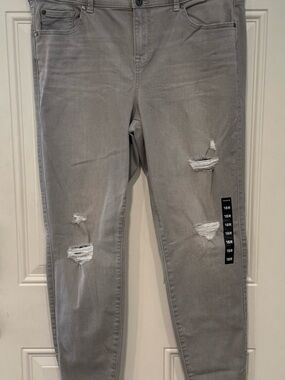 torrid Light Gray Distressed Skinny Jeans